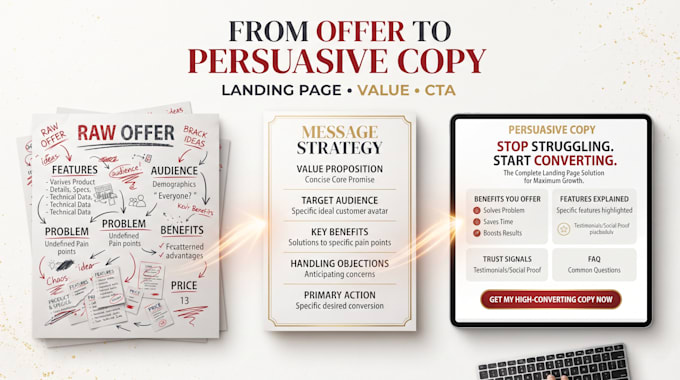 write conversion focused landing page copywriting