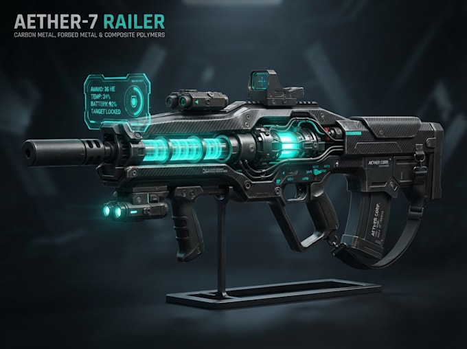 high quality weapon concept art for gaming and more