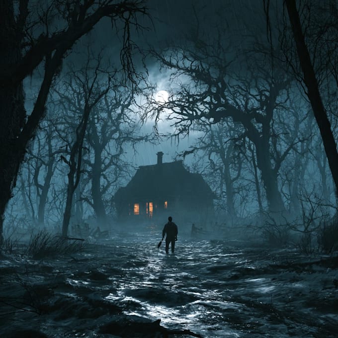 create dark vintage illustrate book cover