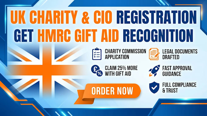 setup UK charity cio registration and gift aid with hmrc