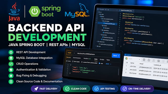 build java spring boot backend API with mysql