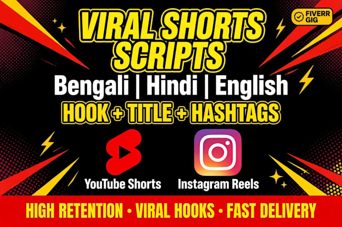 write viral bengali and hindi youtube shorts scripts with hook