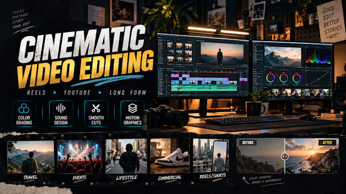 edit cinematic videos and reels professionally