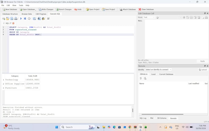 write sql queries and analyze your database