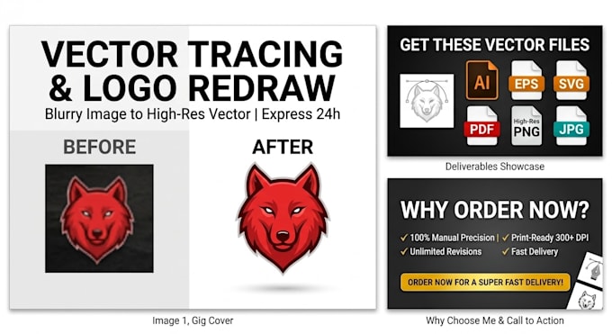convert logo to vector tracing and high resolution