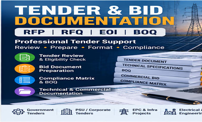 prepare professional tender, rfp and bid documents