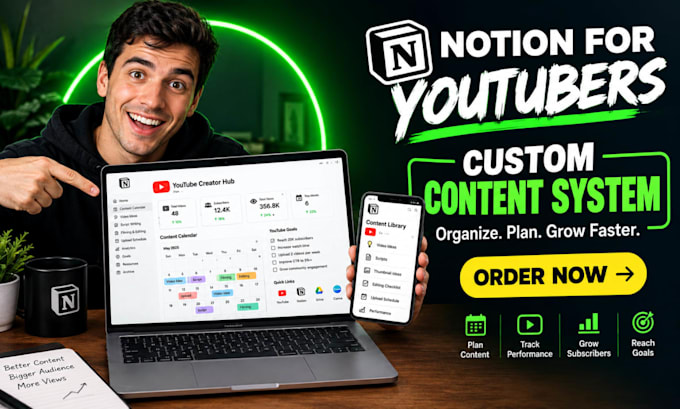 create a custom notion content workflow for youtubers and creators