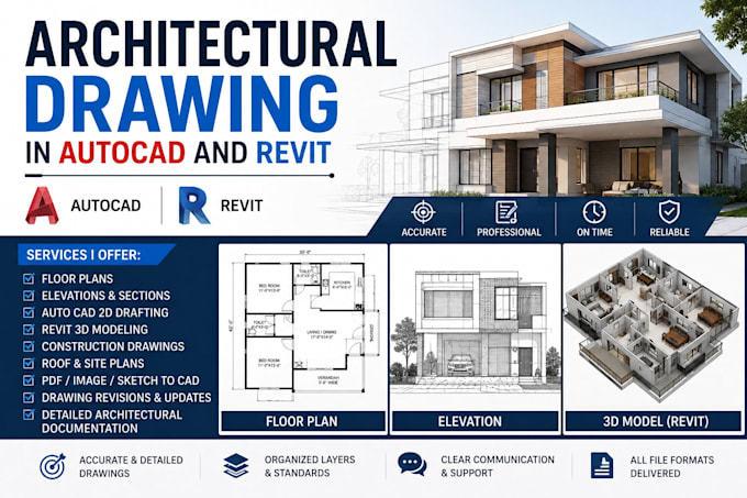 make architectural drawing in autocad and revit