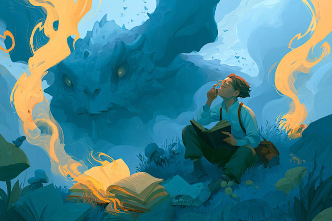 draw a fantasy book cover illustration