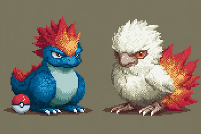 do pixel art in pokemon style