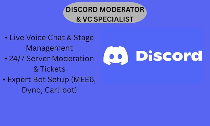 be your professional discord server manager and active moderator