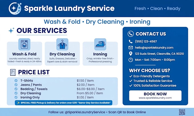design laundromat flyer design
