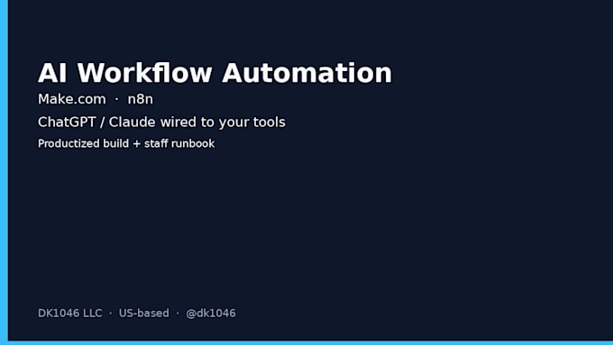 create US based ai workflow automation in make or n8n