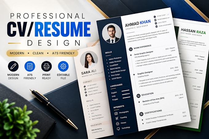 design a modern CV resume for your job search