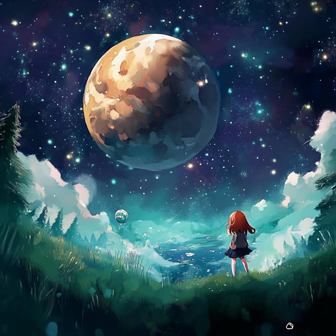 draw anime background for vtuber or game illustration