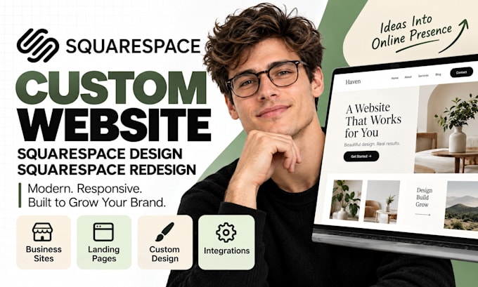 develop custom squarespace website design for you