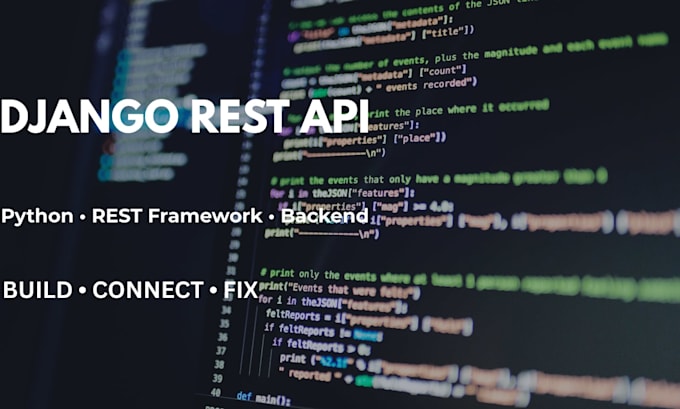 build or fix python django rest apis