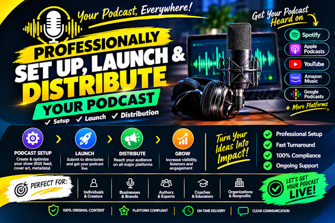 professionally set up, launch and distribute your podcast