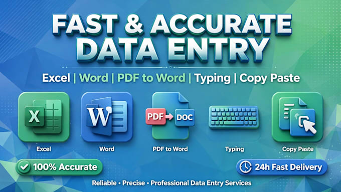 do professional data entry typing and copy paste work fast