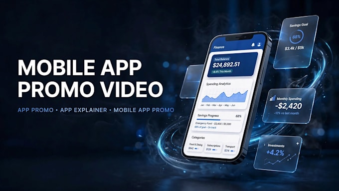 create a mobile app promo vldeo,app explainer vldeo and mobile app promo vldeo