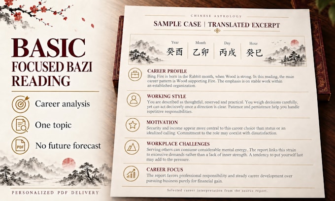 provide a personalized bazi reading using chinese astrology