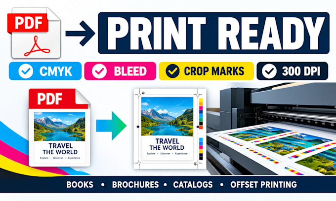 fix PDF artwork and prepare it for professional offset printing