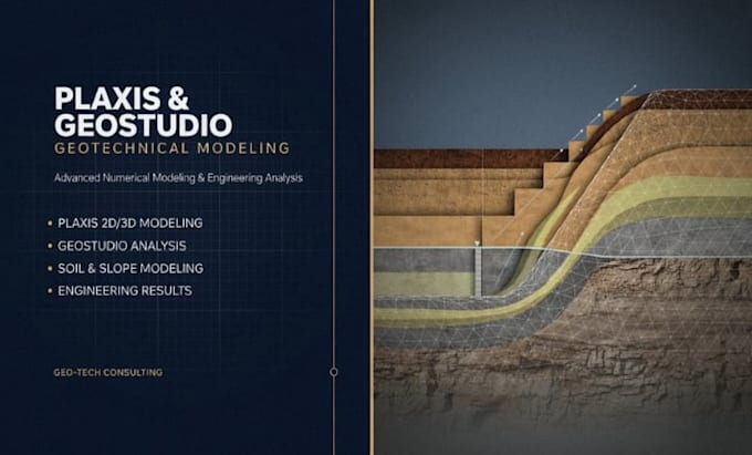 perform plaxis and geostudio geotechnical modeling, analysis and simulation