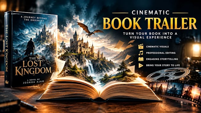 create a professional cinematic book trailer