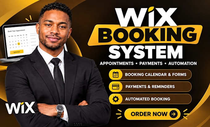 design wix home page calendar forms payment setup automated booking system