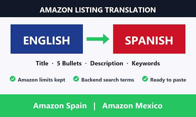 translate your amazon listing into spanish for spain and mexico