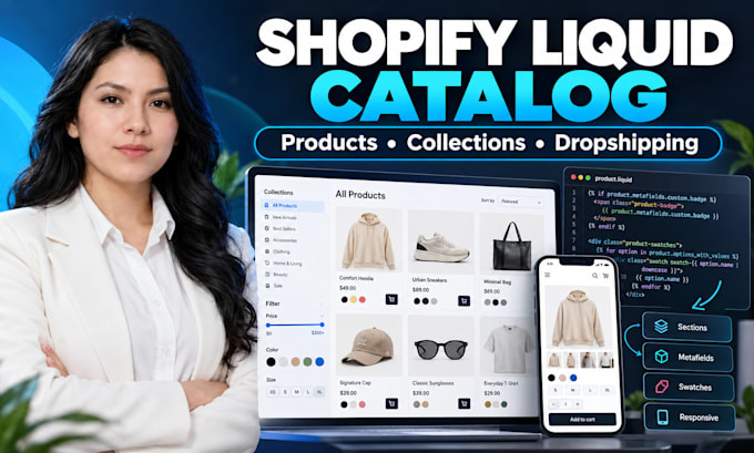 customize dropshipping product catalog pages utilizing shopify liquid tool