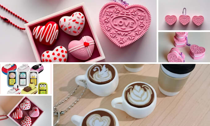 design cute 3d kawaii fidget clicker toys and keychains