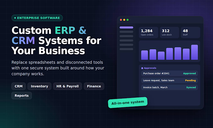 build custom enterprise software, erp and CRM systems