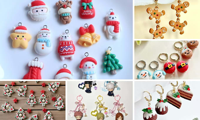 design 3d christmas fidget clicker toys and festive keychains