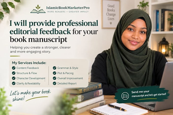 provide professional editorial feedback for your book manuscript