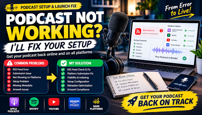 fix your podcast setup RSS feed and launch problems