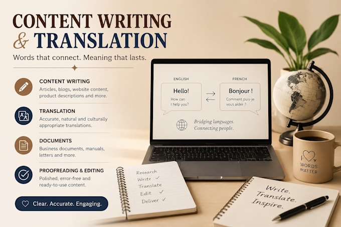 do something good at content writing and translation