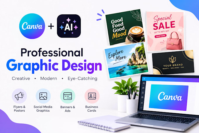 design flyers, banners and social media graphics