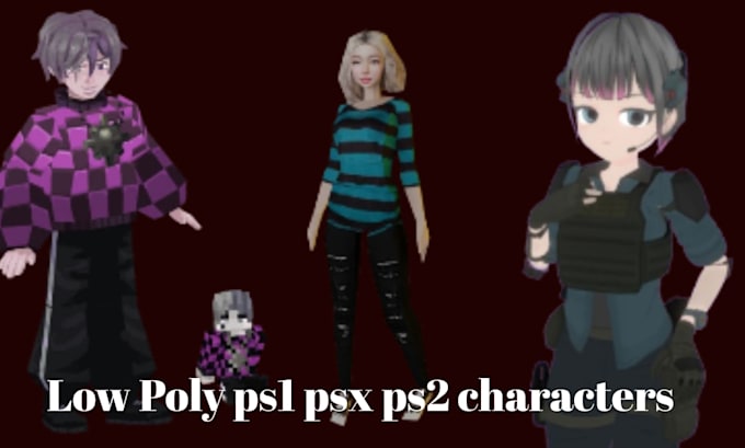 create rig animate psx ps1 ps2 low poly 3d characters retro style game character