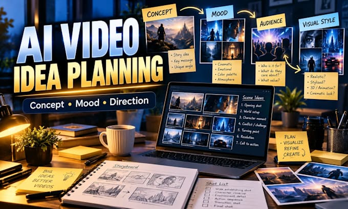 create ai video concepts, prompts, and production plans