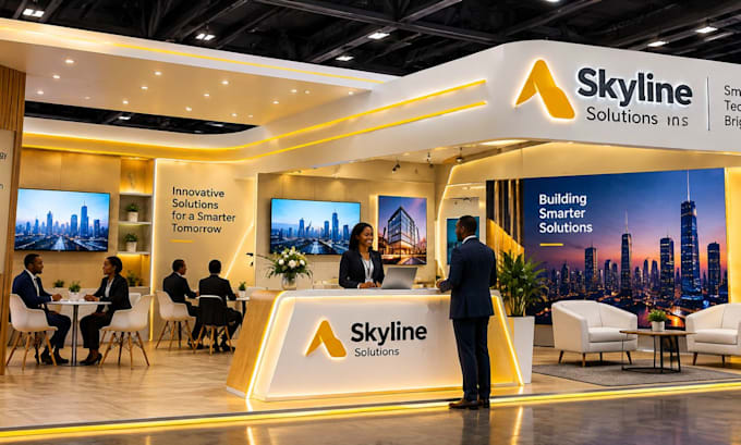 do 3d modeling and render, trade show booth design