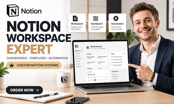 setup notion workspace notion template notion dashboard notion automation