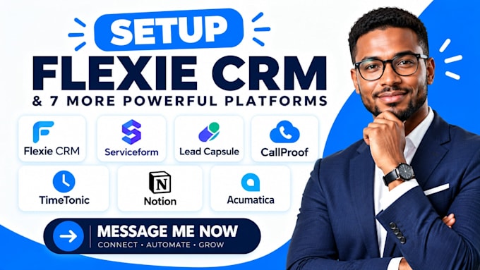 setup flexie CRM serviceform lead capsule callproof timetonic notion acumatica