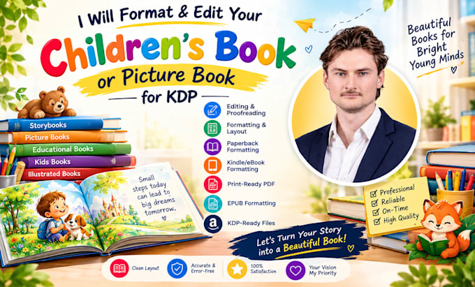 format and edit your children book or picture book for KDP