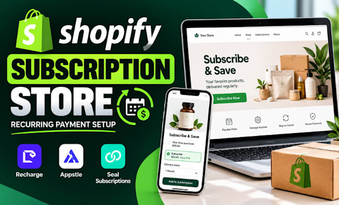 build shopify subscription store and recurring payment setup