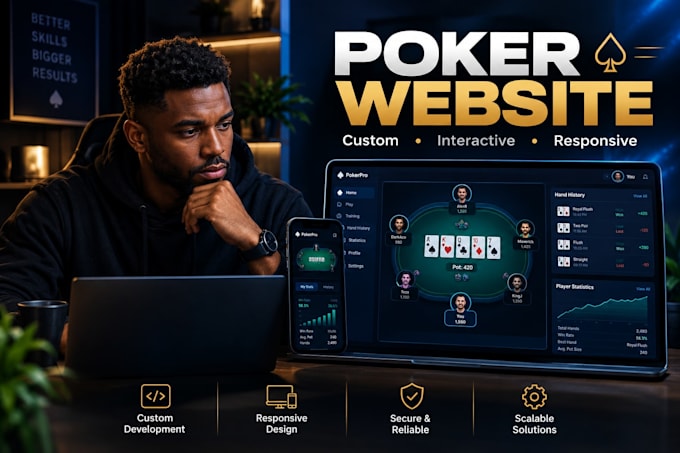 build a custom poker website for training and play money