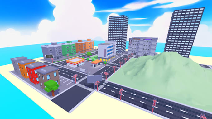 a custom roblox map, environment, city or game map