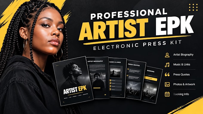 design a clickable artist epk electronic press kit for musicians