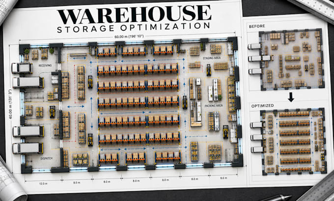 optimize warehouse storage layouts, capacity planning, space utilization