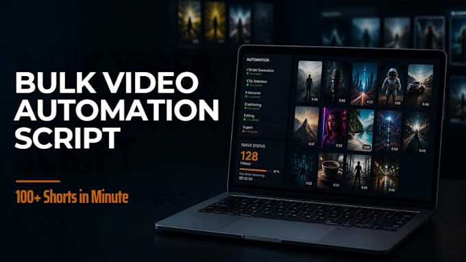 build a python automation script for bulk short form videos